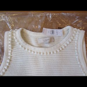 Ann Taylor LOFT-Pom Pom Shell Sweater Tank